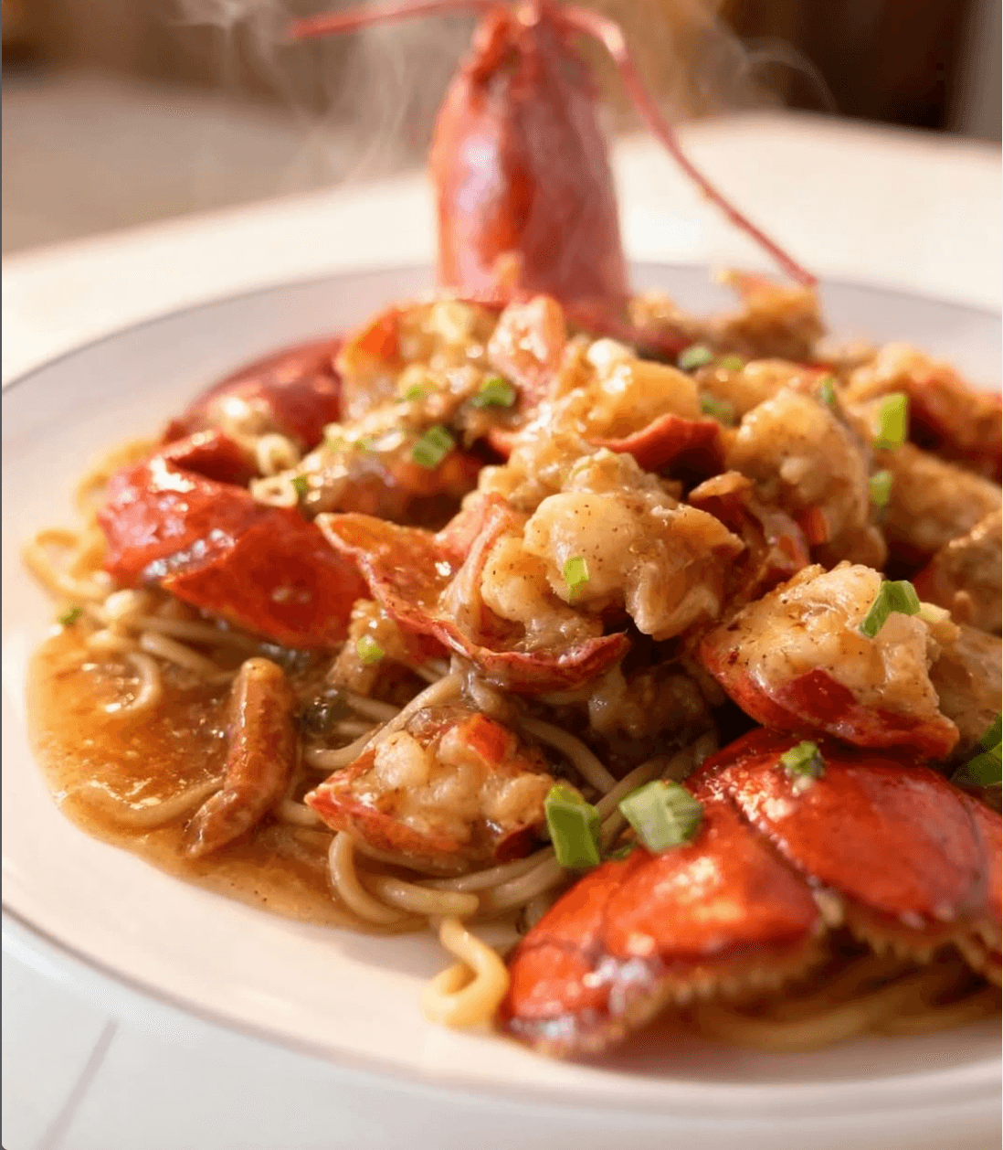 Garlic Lobster with Noodles
